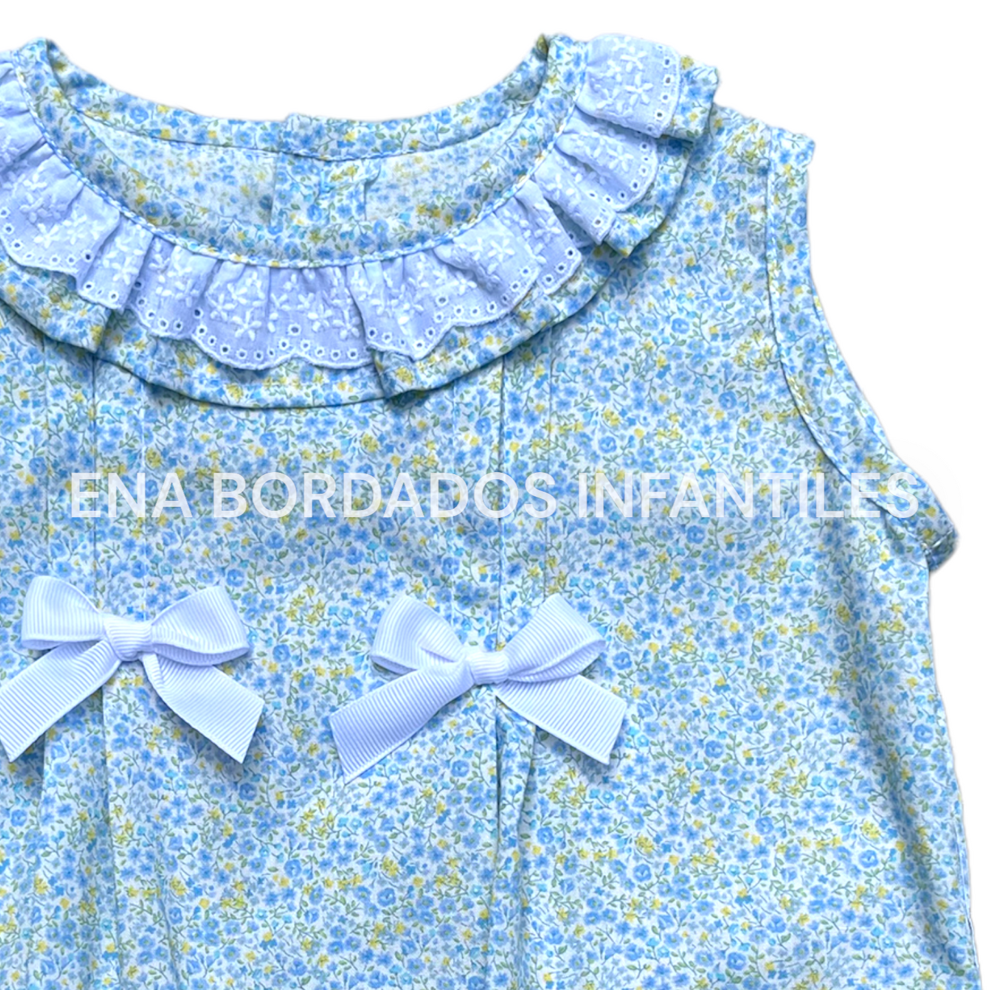 Blusa con calzón flores celestes y amarilla