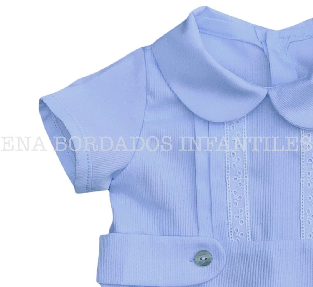 Mameluco piqué celeste pálido