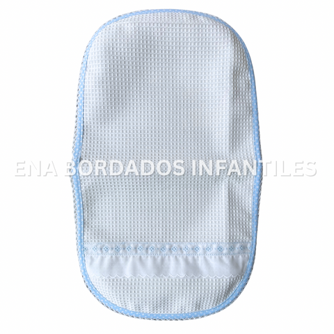 Saca aire waffle orilla celeste tira bordada celeste