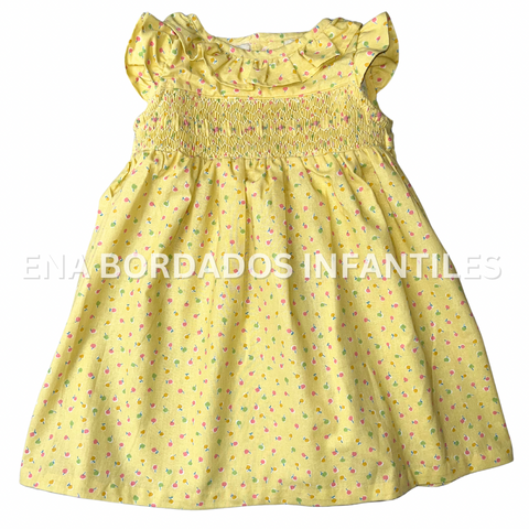 Vestido amarillo con manzanitas