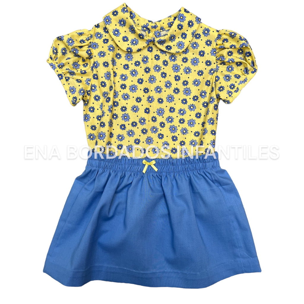 Blusa amarilla con online flores