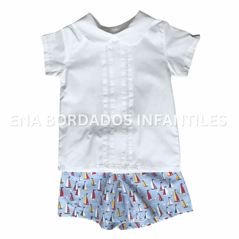 Camisa alforzas con short velero
