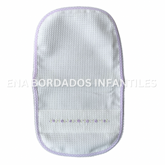 Saca aire waffle flores bordadas moradas