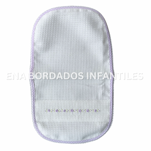 Saca aire waffle flores bordadas moradas