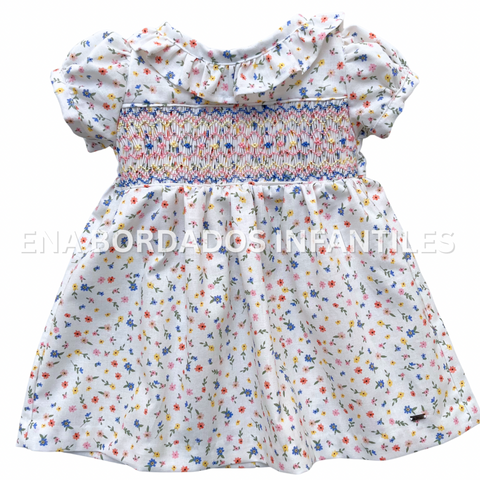 Vestido flores colores panal 3 meses