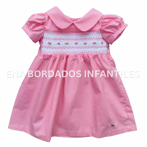 Vestido rosado puntitos panal 3 meses