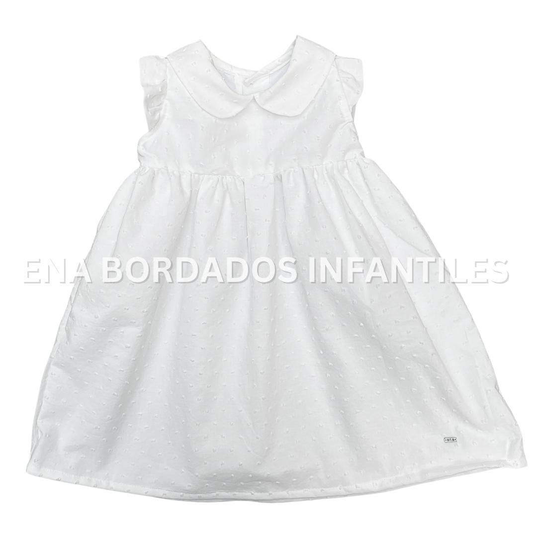 Vestido plumeti blanco 18 meses