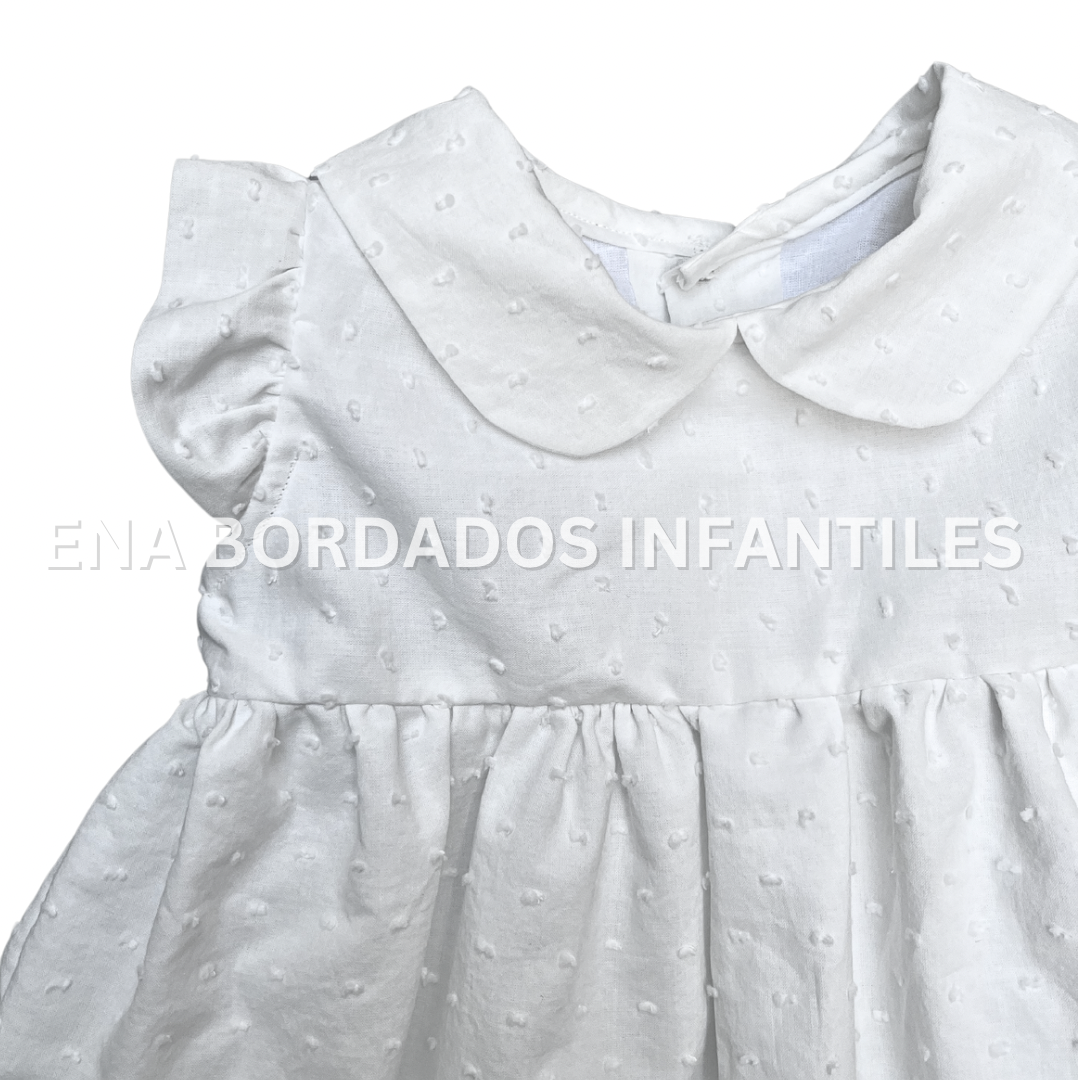 Vestido plumeti blanco 18 meses