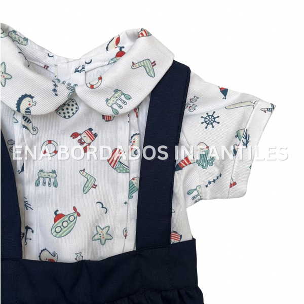 Trajecito Nicolas camisa estampado marinero