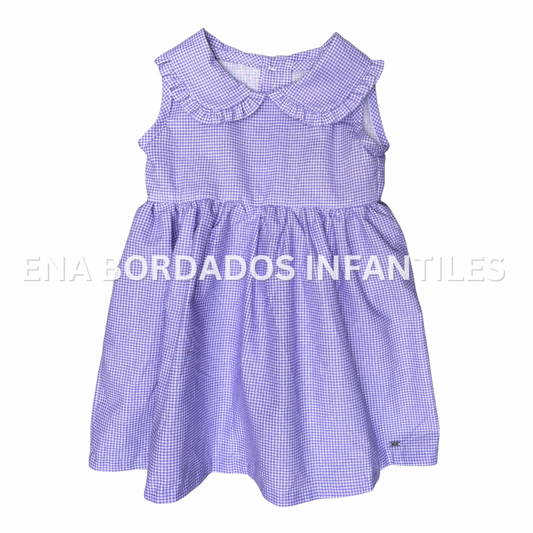 Vestido cuadriculado morado