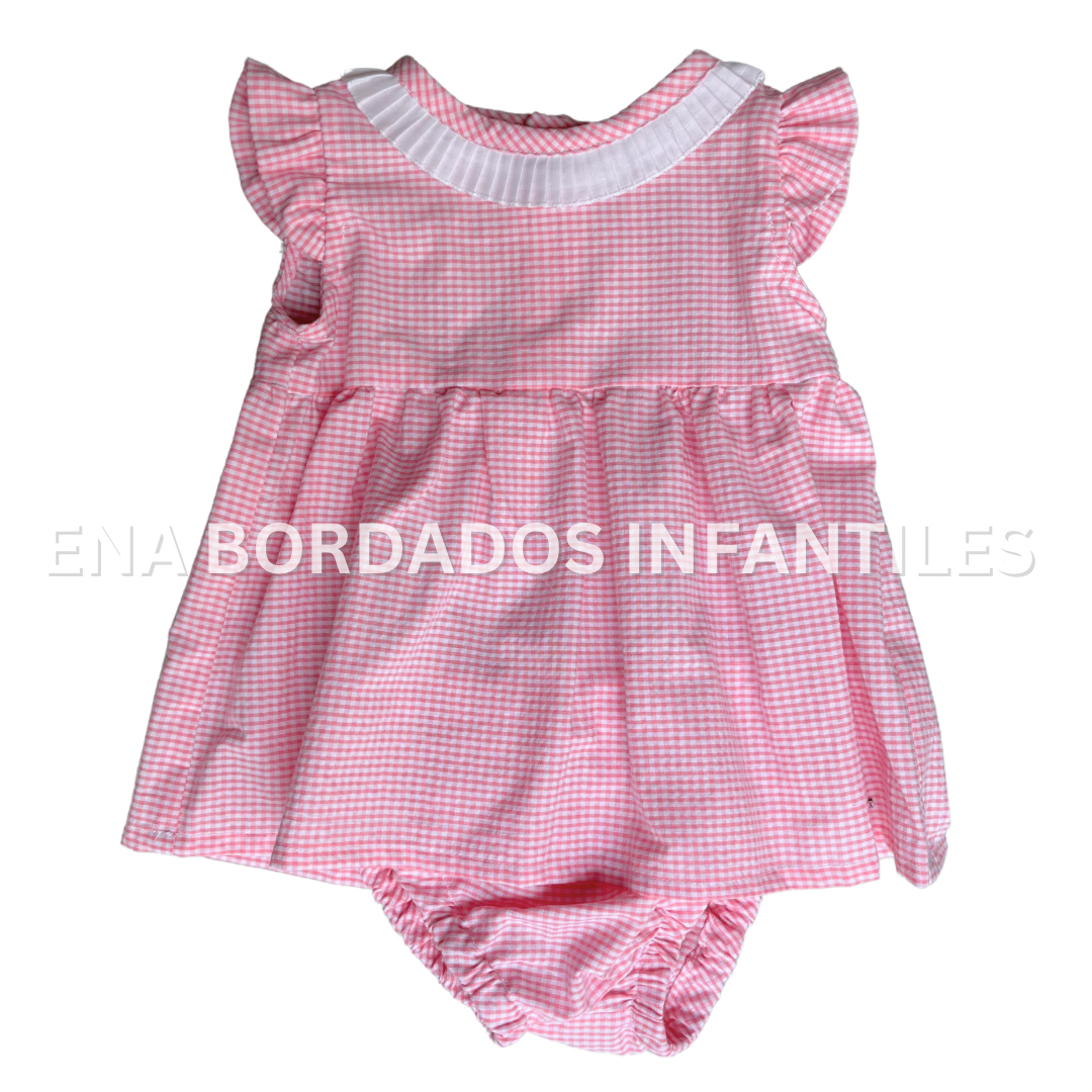 Batita con calzón seersucker rosado 18 meses