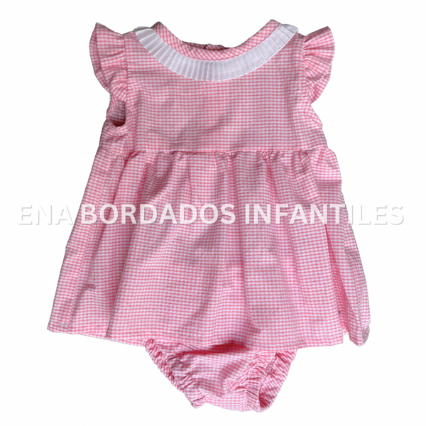 Batita con calzón seersucker rosado 18 meses