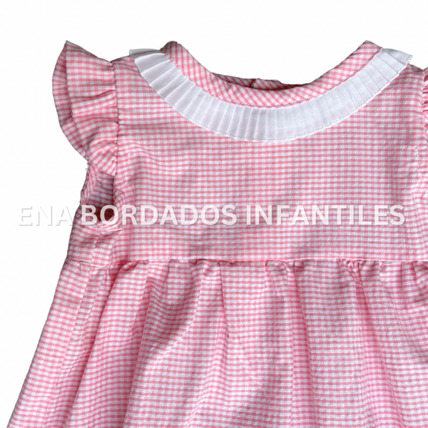 Batita con calzón seersucker rosado 18 meses