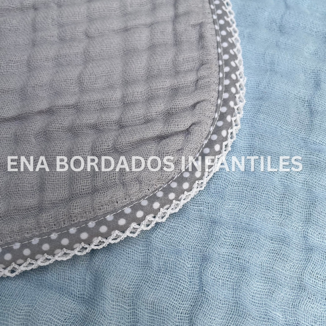 Juego de 2 saca aires doble gasa celeste y gris