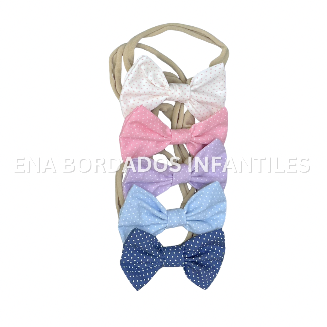 Cajita vinchas colores pastel puntitos