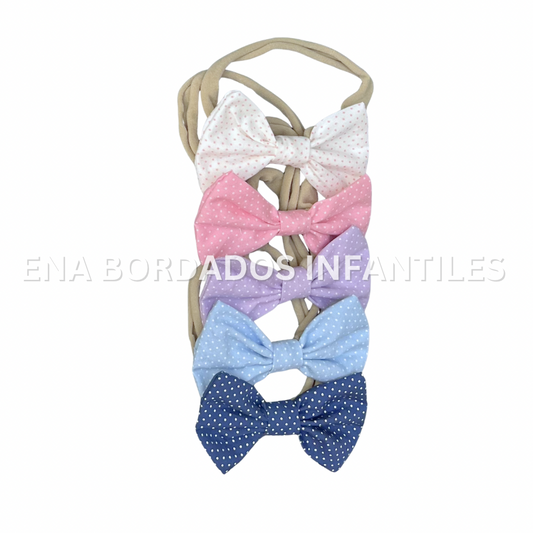 Cajita vinchas colores pastel puntitos
