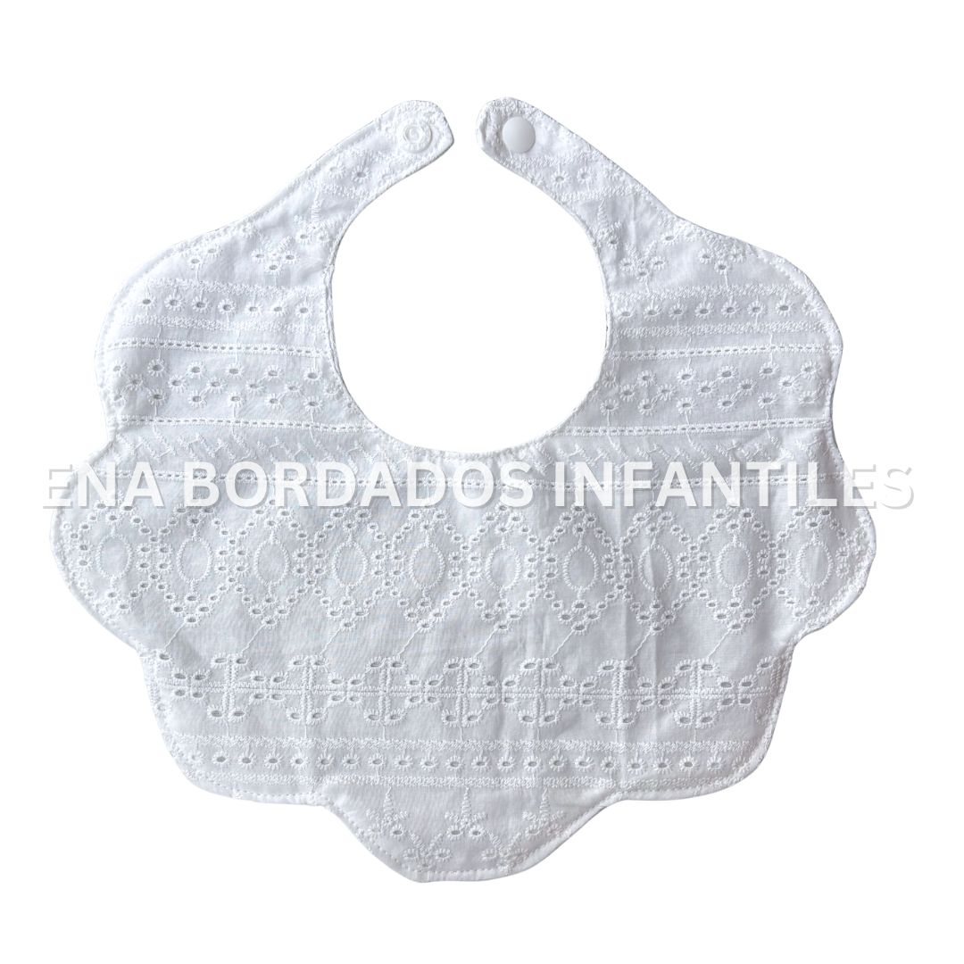 Babero bordado inglés blanco