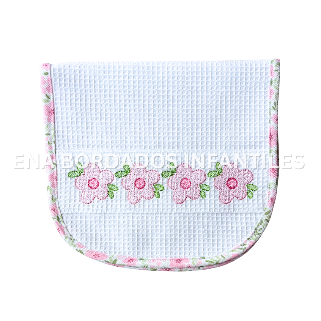 Saca aira waffle flores rosadas