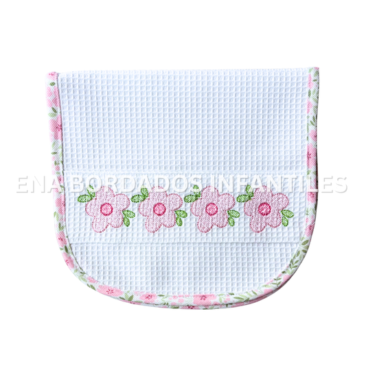 Saca aira waffle flores rosadas