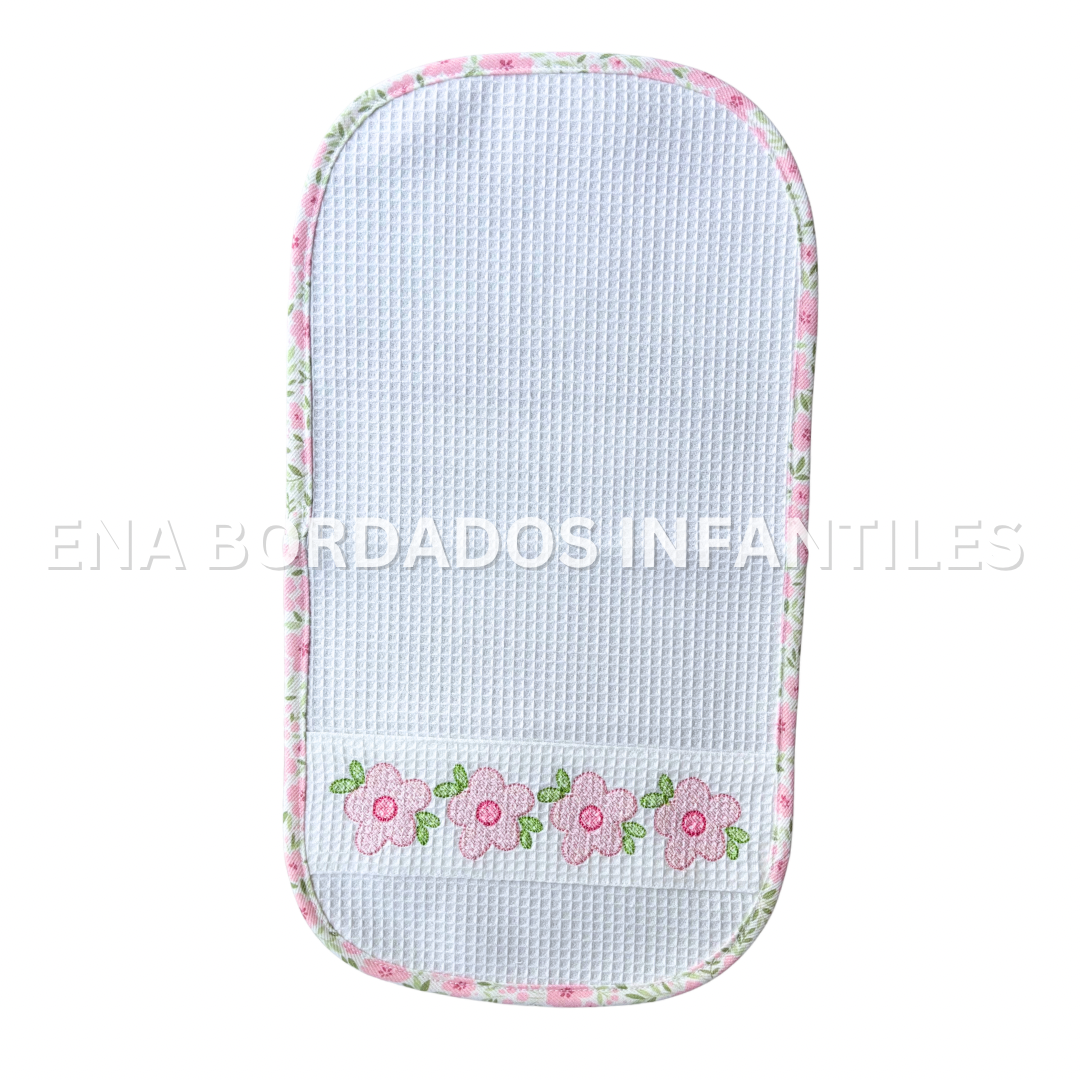 Saca aira waffle flores rosadas