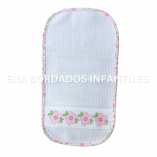 Saca aira waffle flores rosadas