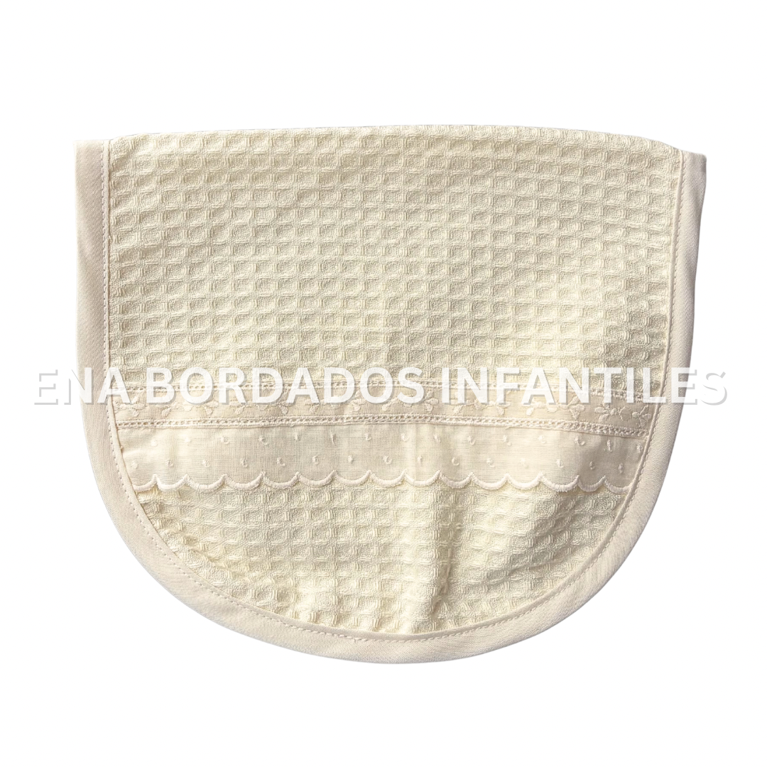Saca aire waffle color crema con tira bordada