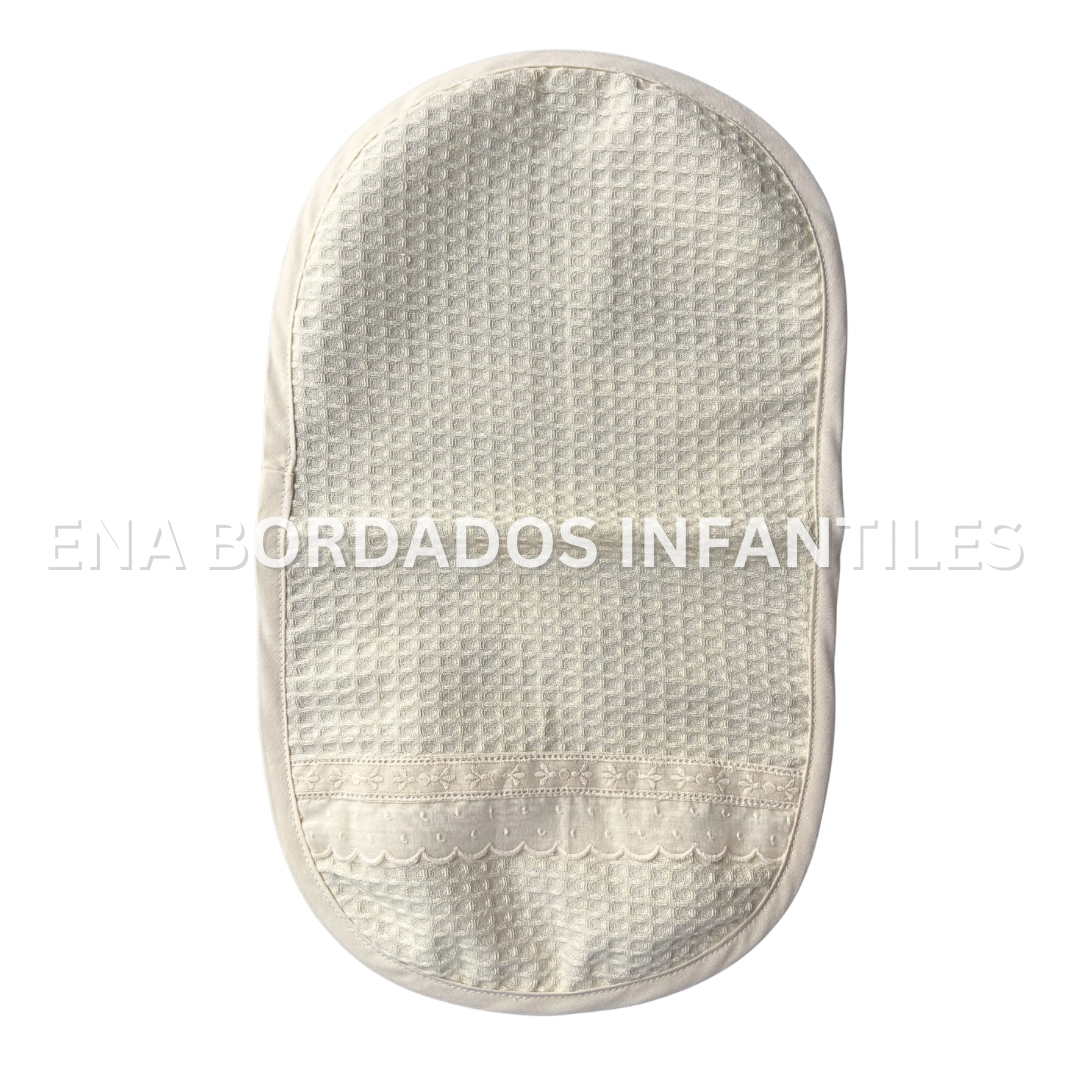 Saca aire waffle color crema con tira bordada