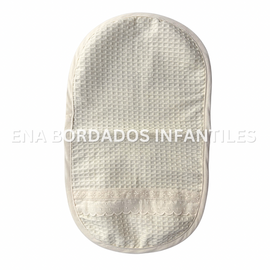 Saca aire waffle color crema con tira bordada