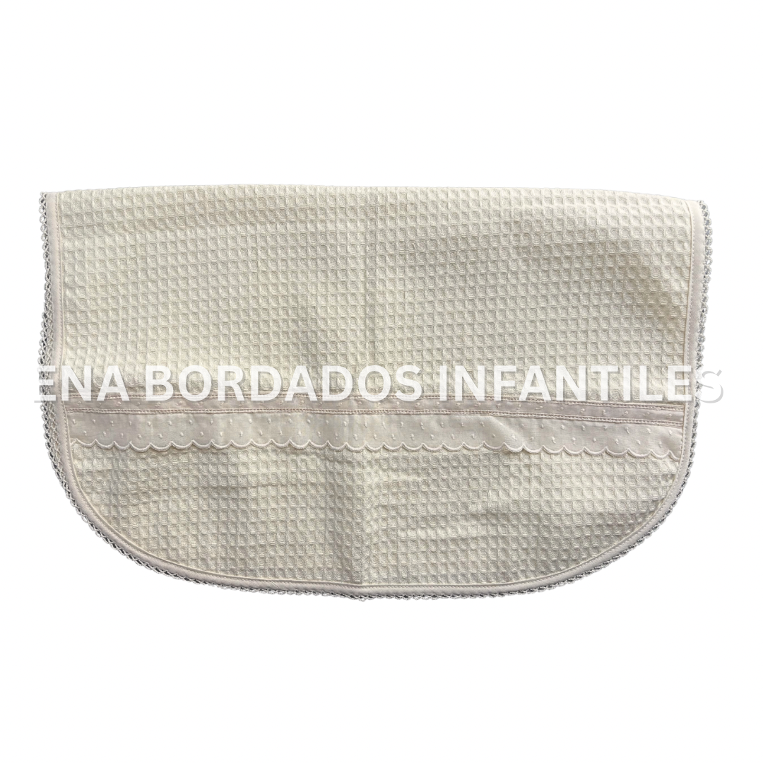 Media mantita waffle color crema
