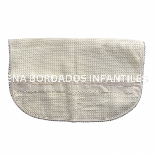 Media mantita waffle color crema