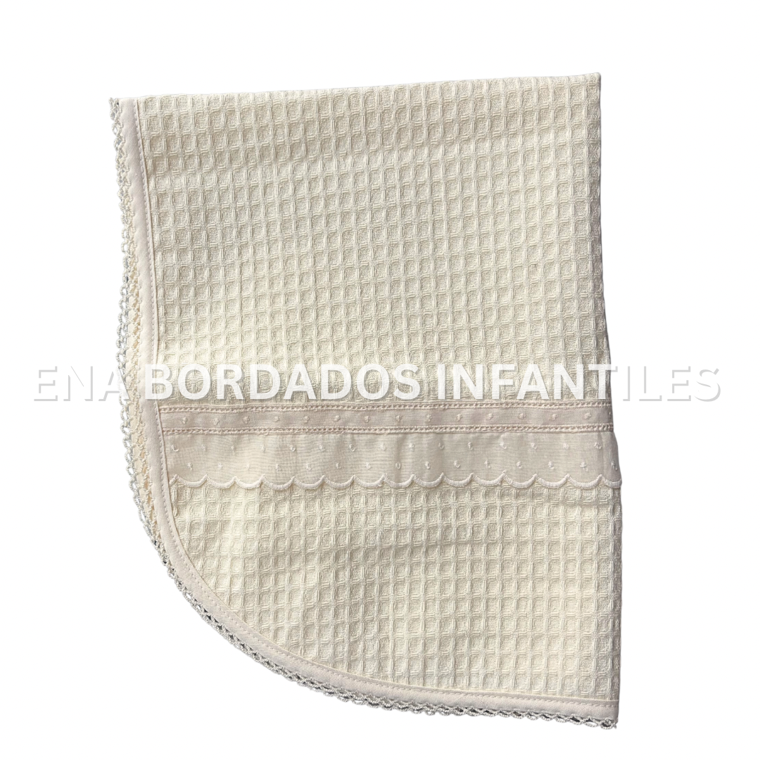 Media mantita waffle color crema