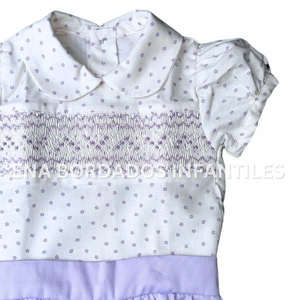 Blusa panal con short bombacho morado