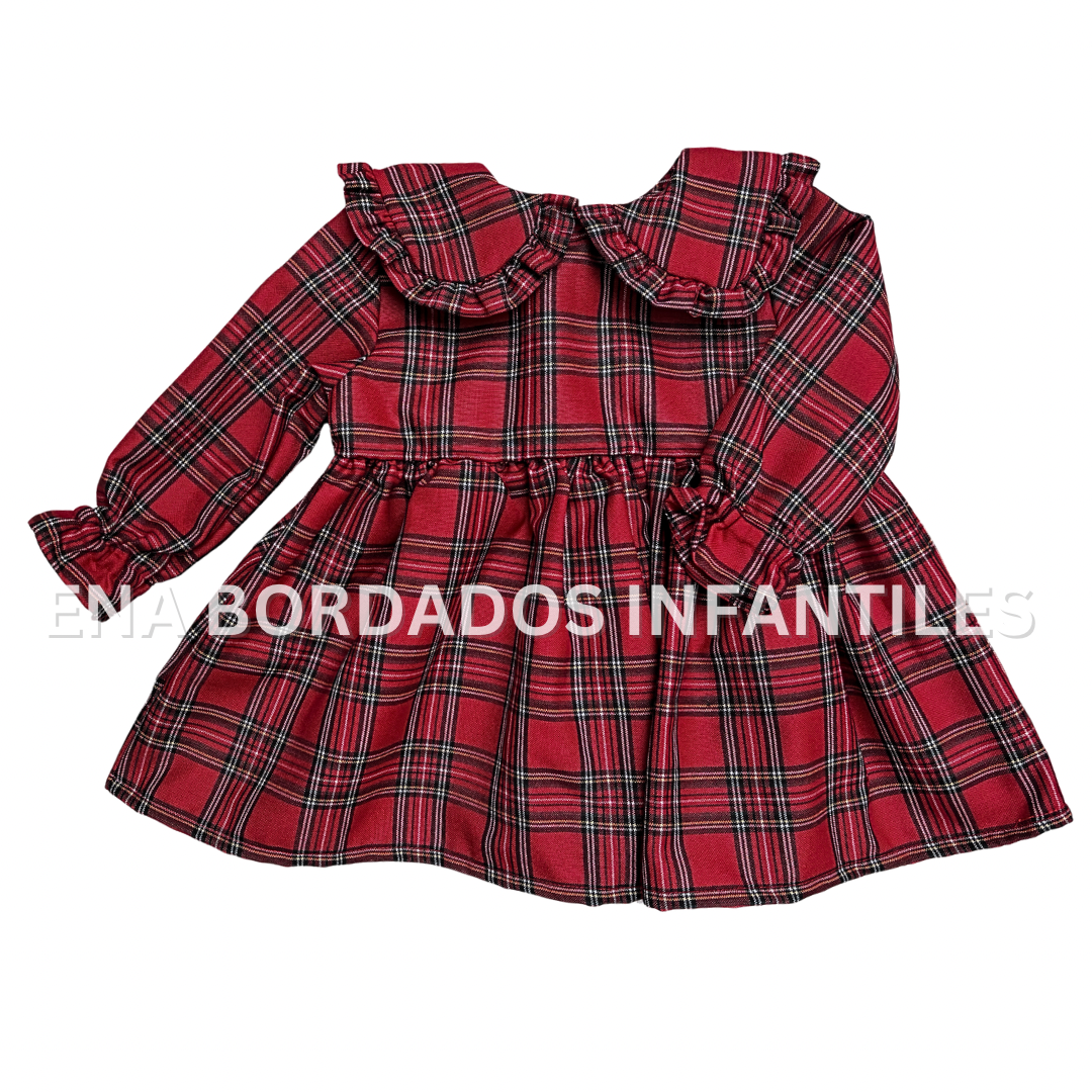 Vestido cuadriculado manga larga