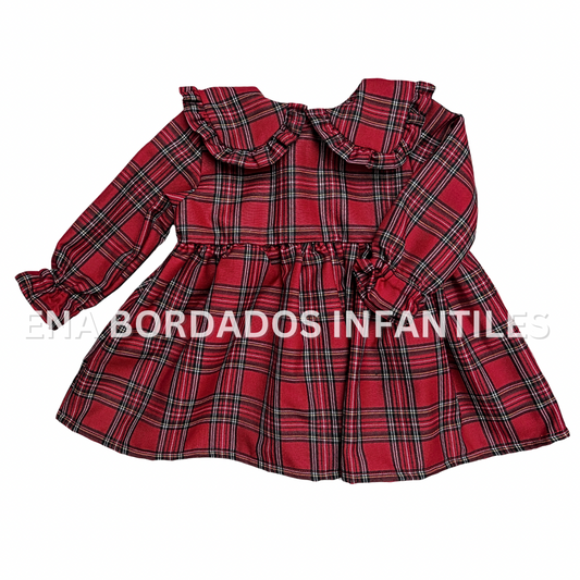 Vestido cuadriculado manga larga