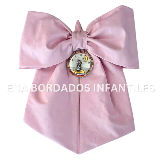 Fiocco rosado medallón niña