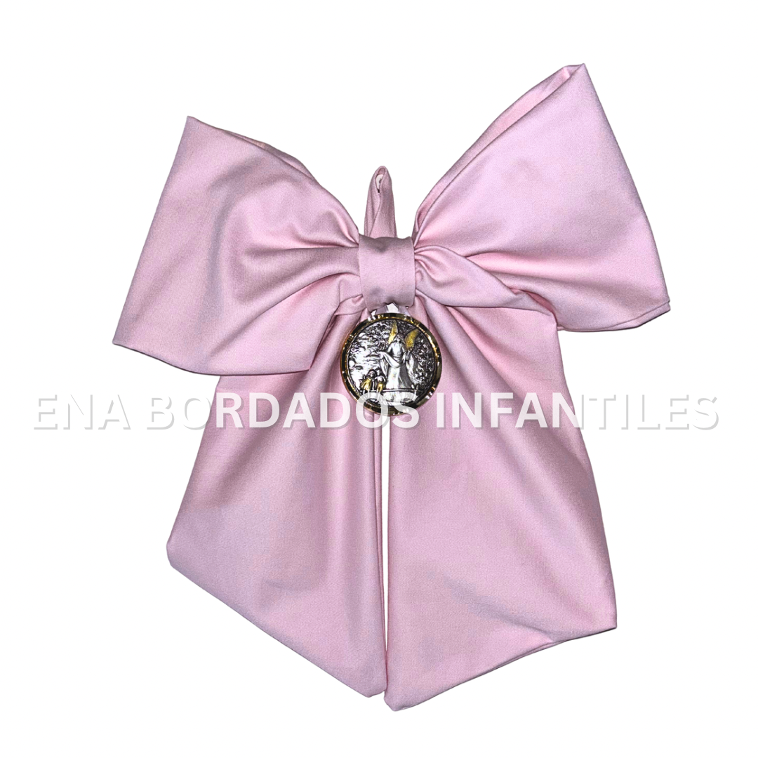 Fiocco rosado medallón angel de la guarda