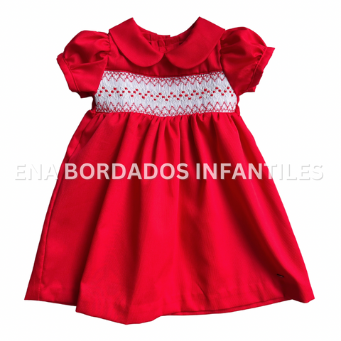 Vestido piqué rojo panal