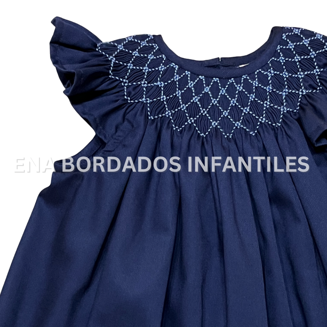 Bishop piqué azul panal celeste