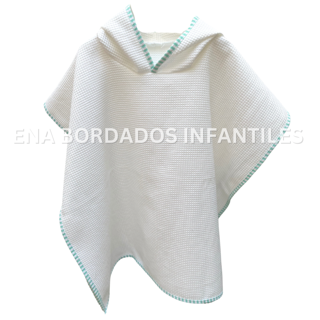 Poncho waffle con nombre bordado Talla única de 2 a 5 años