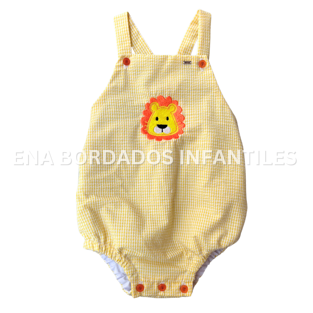 Mameluco seerscuker amarillo con león bordado