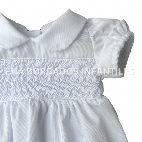 Vestido piqué blanco panal