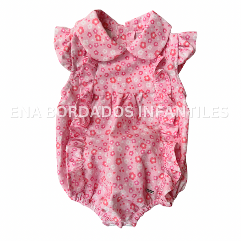 Mameluco rosado con flores 3 meses