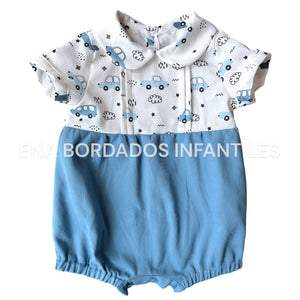 Mameluco piqué carritos 6 meses