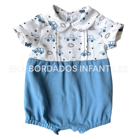 Mameluco piqué carritos 6 meses
