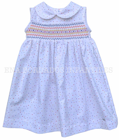 Vestido blanco estrellas colores panal