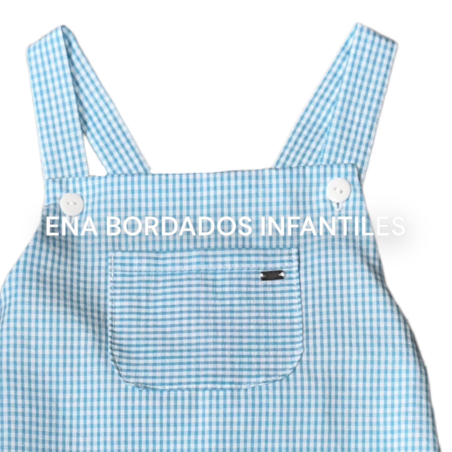 Mameluco seersucker aqua