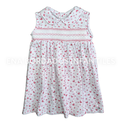 Vestido piqué corazones panal