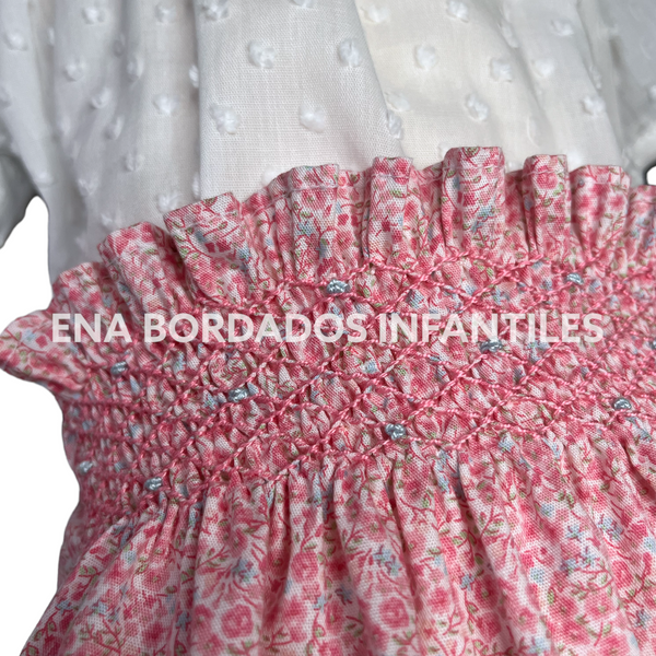 Blusa plumeti con calzón panal rosado