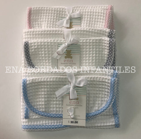 Juego de Saca aire y media mantita waffle