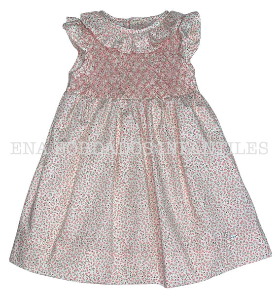 Vestido flores rosadas panal 12 meses